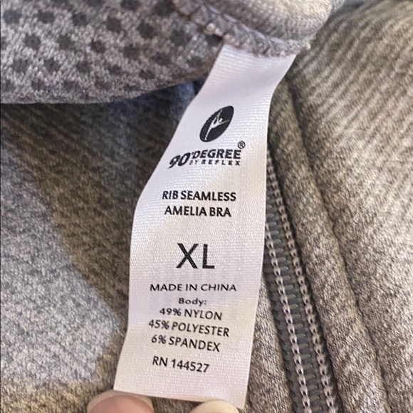 90 Degrees Front Zip Sports Workout Yoga Running Bra Light size XL - Picture 5 of 5